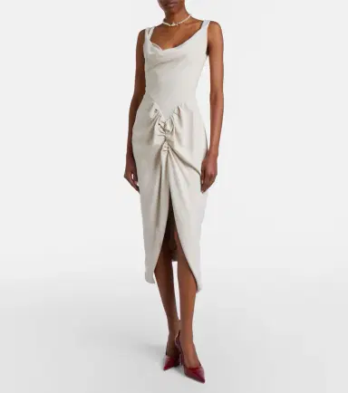 Vivienne Westwood Panther draped ruched midi dress | Thumbnail 4 Vivienne Westwood Panther draped ruched midi dress | Thumbnail 4