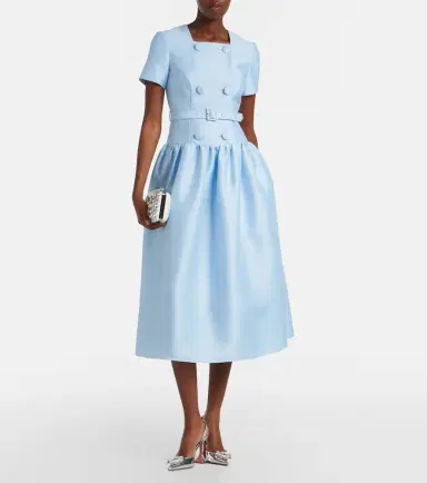 Self-Portrait Belted taffeta midi dress | Thumbnail 3 Self-Portrait Belted taffeta midi dress | Thumbnail 3