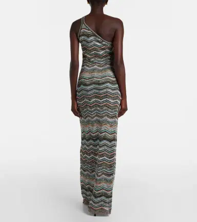 Missoni Zigzag one-shoulder lamé maxi dress | Thumbnail 3 Missoni Zigzag one-shoulder lamé maxi dress | Thumbnail 3