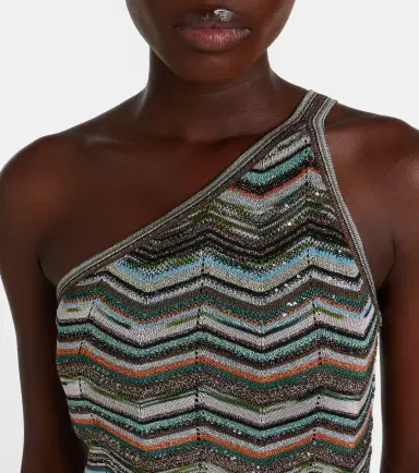 Missoni Zigzag one-shoulder lamé maxi dress | Thumbnail 4 Missoni Zigzag one-shoulder lamé maxi dress | Thumbnail 4