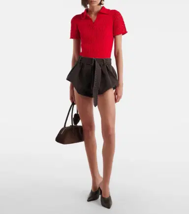 Magda Butrym Belted cotton canvas shorts | Thumbnail 3 Magda Butrym Belted cotton canvas shorts | Thumbnail 3