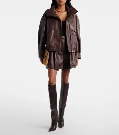 Nour Hammour Jonah pleated leather shorts | Thumbnail 2 Nour Hammour Jonah pleated leather shorts | Thumbnail 2