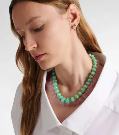 Ileana Makri Beaded necklace with chrysoprases, topaz, and diamonds | Thumbnail 4 Ileana Makri Beaded necklace with chrysoprases, topaz, and diamonds | Thumbnail 4