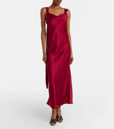 Max Mara Crêpe satin maxi dress | Thumbnail 2 Max Mara Crêpe satin maxi dress | Thumbnail 2