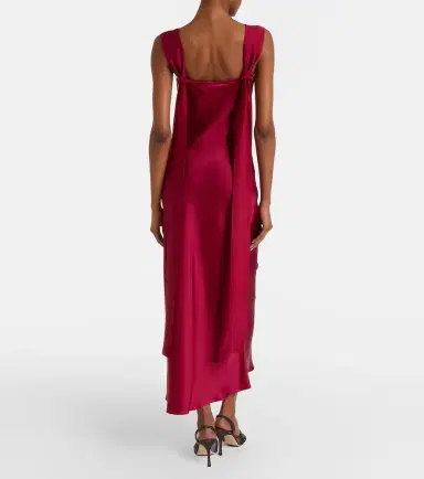 Max Mara Crêpe satin maxi dress | Thumbnail 3 Max Mara Crêpe satin maxi dress | Thumbnail 3