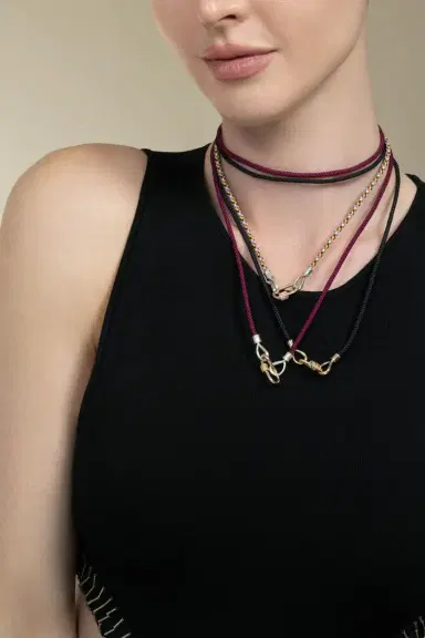 Marla Aaron Black The String Project Necklace - Yellow Gold | Thumbnail 2 Marla Aaron Black The String Project Necklace - Yellow Gold | Thumbnail 2