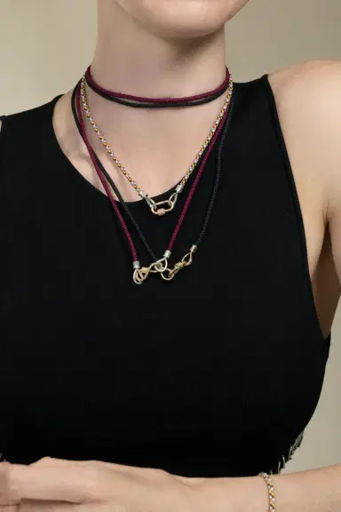 Marla Aaron Black The String Project Necklace - Yellow Gold | Thumbnail 4 Marla Aaron Black The String Project Necklace - Yellow Gold | Thumbnail 4