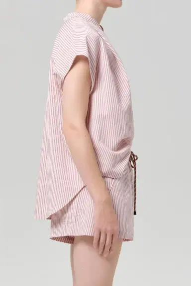Citizens of Humanity Este Drawstring Short - Raspberry Stripe | Thumbnail 3 Citizens of Humanity Este Drawstring Short - Raspberry Stripe | Thumbnail 3