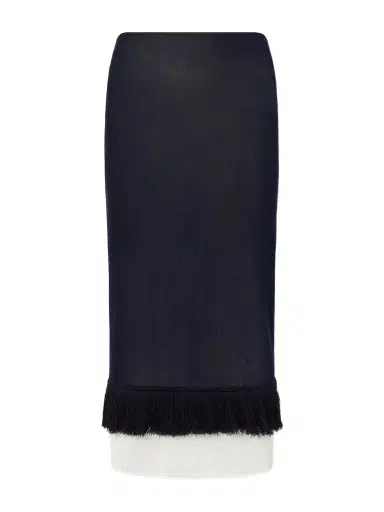 Bottega Veneta Fringed Knitted Silk Midi Skirt | Thumbnail 1 Bottega Veneta Fringed Knitted Silk Midi Skirt | Thumbnail 1
