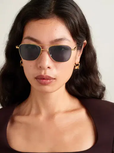 Thistles The Malone Aviator-style Gold-tone Sunglasses | Thumbnail 2 Thistles The Malone Aviator-style Gold-tone Sunglasses | Thumbnail 2