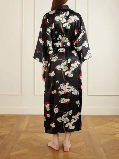 Olivia von Halle Queenie Belted Floral-printed Silk-satin Robe | Thumbnail 3 Olivia von Halle Queenie Belted Floral-printed Silk-satin Robe | Thumbnail 3