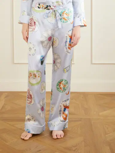 Olivia von Halle Lila Printed Silk-satin Pajama Set | Thumbnail 2 Olivia von Halle Lila Printed Silk-satin Pajama Set | Thumbnail 2