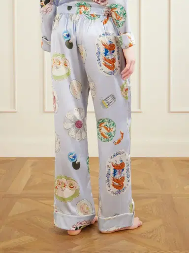 Olivia von Halle Lila Printed Silk-satin Pajama Set | Thumbnail 4 Olivia von Halle Lila Printed Silk-satin Pajama Set | Thumbnail 4
