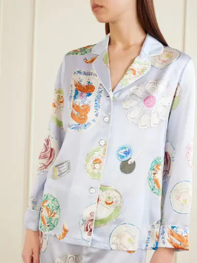 Olivia von Halle Lila Printed Silk-satin Pajama Set | Thumbnail 5 Olivia von Halle Lila Printed Silk-satin Pajama Set | Thumbnail 5