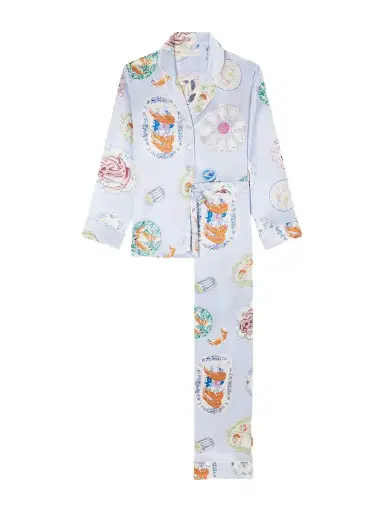 Olivia von Halle Lila Printed Silk-satin Pajama Set | Thumbnail 1 Olivia von Halle Lila Printed Silk-satin Pajama Set | Thumbnail 1