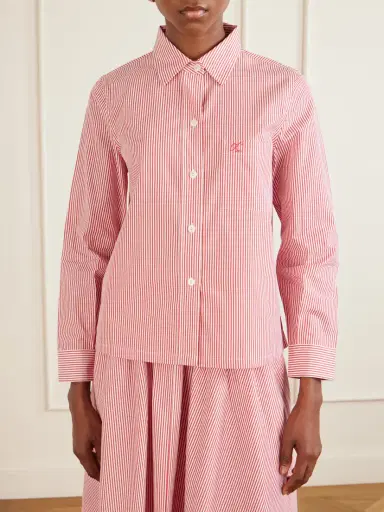 Suzie Kondi Vella Logo-embroidered Striped Cotton-poplin Shirt | Thumbnail 3 Suzie Kondi Vella Logo-embroidered Striped Cotton-poplin Shirt | Thumbnail 3