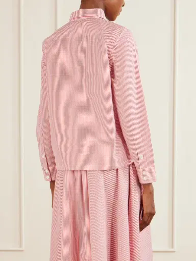 Suzie Kondi Vella Logo-embroidered Striped Cotton-poplin Shirt | Thumbnail 4 Suzie Kondi Vella Logo-embroidered Striped Cotton-poplin Shirt | Thumbnail 4