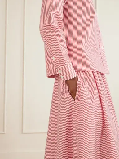 Suzie Kondi Vella Logo-embroidered Striped Cotton-poplin Shirt | Thumbnail 6 Suzie Kondi Vella Logo-embroidered Striped Cotton-poplin Shirt | Thumbnail 6