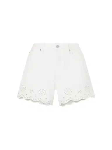Frame Broderie Anglaise-trimmed Denim Shorts | Thumbnail 1 Frame Broderie Anglaise-trimmed Denim Shorts | Thumbnail 1