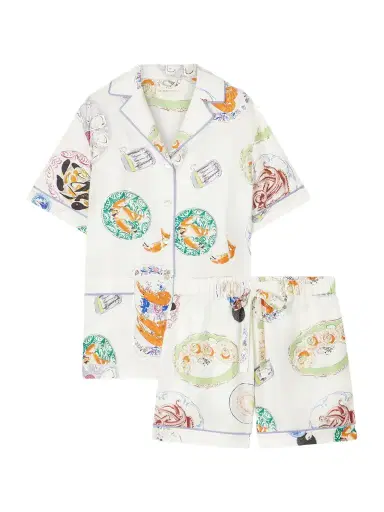 Olivia von Halle Ingo Printed Silk-satin Pajama Set | Thumbnail 1 Olivia von Halle Ingo Printed Silk-satin Pajama Set | Thumbnail 1