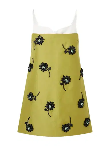 SHUSHU/TONG Corseted Floral-appliqué Bead-embellished Crepe Mini Dress | Thumbnail 1 SHUSHU/TONG Corseted Floral-appliqué Bead-embellished Crepe Mini Dress | Thumbnail 1