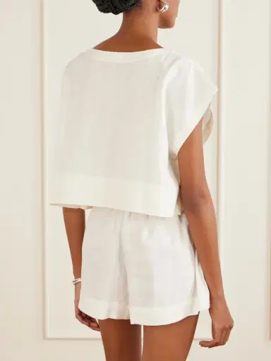 Suzie Kondi Kori Cropped Linen Top | Thumbnail 3 Suzie Kondi Kori Cropped Linen Top | Thumbnail 3