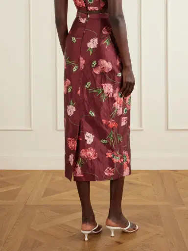 Erdem Floral-printed Satin Midi Pencil Skirt | Thumbnail 4 Erdem Floral-printed Satin Midi Pencil Skirt | Thumbnail 4