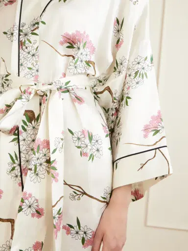 Olivia von Halle Mimi Belted Printed Silk-satin Robe | Thumbnail 4 Olivia von Halle Mimi Belted Printed Silk-satin Robe | Thumbnail 4