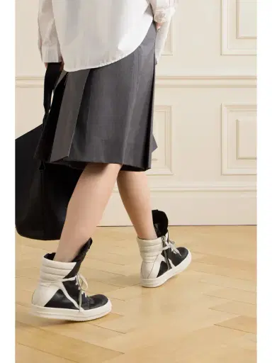 Rick Owens Geobasket Two-tone Leather High-top Sneakers | Thumbnail 2 Rick Owens Geobasket Two-tone Leather High-top Sneakers | Thumbnail 2