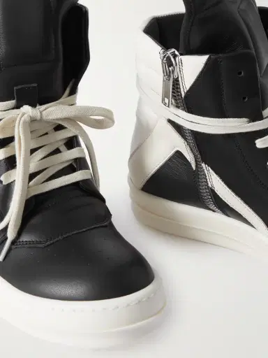 Rick Owens Geobasket Two-tone Leather High-top Sneakers | Thumbnail 4 Rick Owens Geobasket Two-tone Leather High-top Sneakers | Thumbnail 4