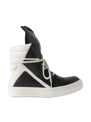 Rick Owens Geobasket Two-tone Leather High-top Sneakers | Thumbnail 1 Rick Owens Geobasket Two-tone Leather High-top Sneakers | Thumbnail 1