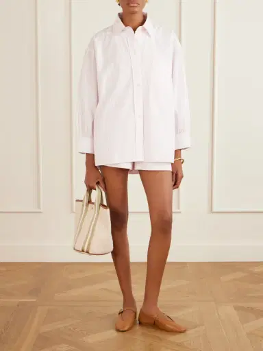 Suzie Kondi Kappa Logo-embroidered Striped Cotton-poplin Shirt | Thumbnail 2 Suzie Kondi Kappa Logo-embroidered Striped Cotton-poplin Shirt | Thumbnail 2