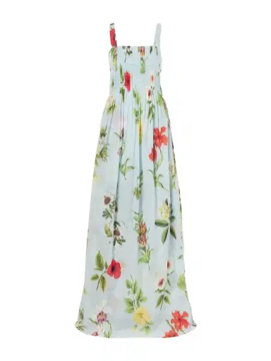 Oscar de la Renta Floral-printed Cotton-voile Gown | Thumbnail 1 Oscar de la Renta Floral-printed Cotton-voile Gown | Thumbnail 1