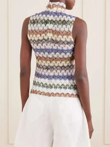 Missoni Striped Metallic Crochet-knit Tank | Thumbnail 3 Missoni Striped Metallic Crochet-knit Tank | Thumbnail 3