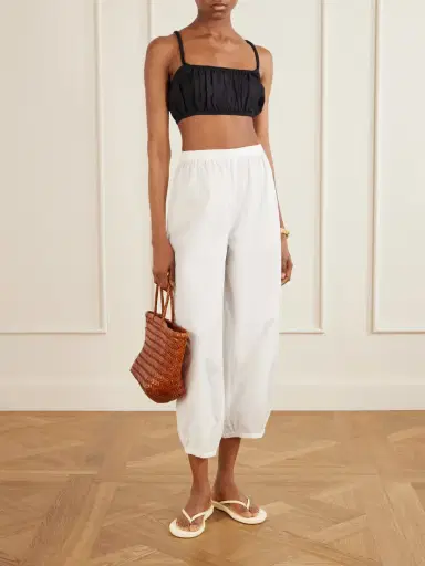 Suzie Kondi Bea Shirred Cotton-poplin Bandeau Tank | Thumbnail 2 Suzie Kondi Bea Shirred Cotton-poplin Bandeau Tank | Thumbnail 2