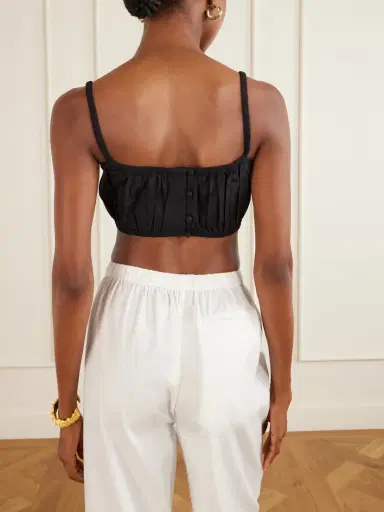 Suzie Kondi Bea Shirred Cotton-poplin Bandeau Tank | Thumbnail 3 Suzie Kondi Bea Shirred Cotton-poplin Bandeau Tank | Thumbnail 3