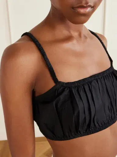 Suzie Kondi Bea Shirred Cotton-poplin Bandeau Tank | Thumbnail 4 Suzie Kondi Bea Shirred Cotton-poplin Bandeau Tank | Thumbnail 4