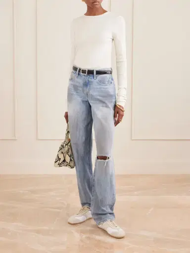 SLVRLAKE Tess Long Distressed Boyfriend Jeans | Thumbnail 2 SLVRLAKE Tess Long Distressed Boyfriend Jeans | Thumbnail 2