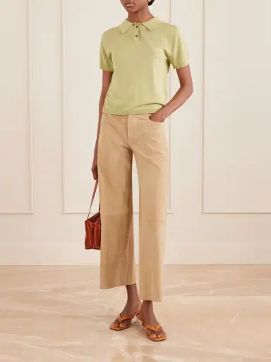 STOULS Lilou Cropped Suede Wide-leg Pants | Thumbnail 2 STOULS Lilou Cropped Suede Wide-leg Pants | Thumbnail 2