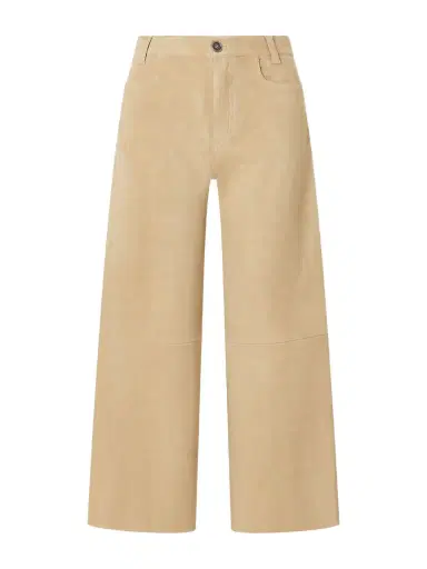 STOULS Lilou Cropped Suede Wide-leg Pants | Thumbnail 1 STOULS Lilou Cropped Suede Wide-leg Pants | Thumbnail 1