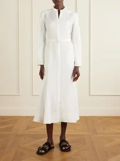 Gabriela Hearst Lydia Belted Linen Midi Dress | Thumbnail 2 Gabriela Hearst Lydia Belted Linen Midi Dress | Thumbnail 2