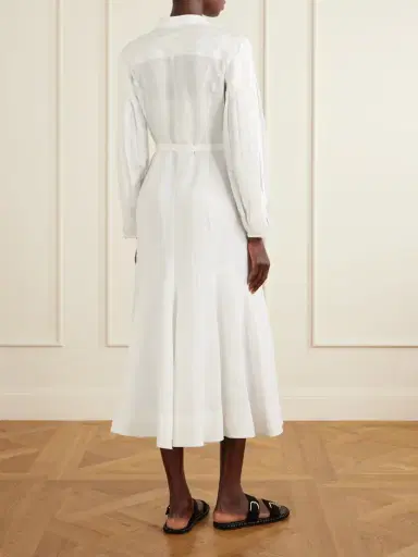 Gabriela Hearst Lydia Belted Linen Midi Dress | Thumbnail 3 Gabriela Hearst Lydia Belted Linen Midi Dress | Thumbnail 3