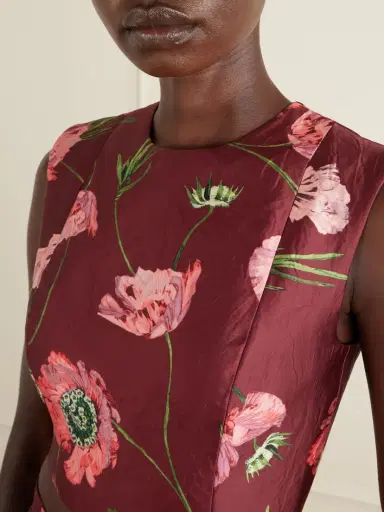 Erdem Floral-print Crinkled Satin Cropped Top | Thumbnail 5 Erdem Floral-print Crinkled Satin Cropped Top | Thumbnail 5