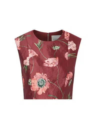 Erdem Floral-print Crinkled Satin Cropped Top | Thumbnail 1 Erdem Floral-print Crinkled Satin Cropped Top | Thumbnail 1