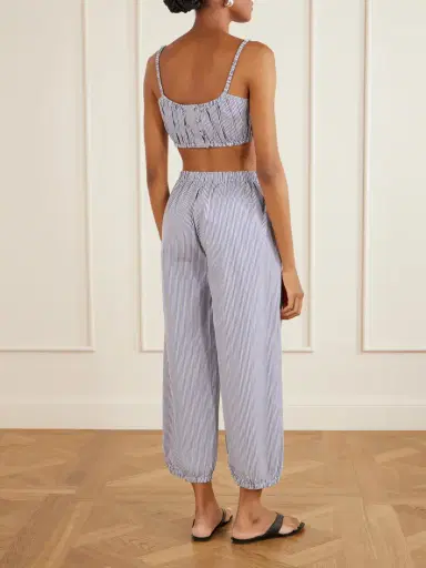 Suzie Kondi Bea Shirred Striped Cotton-poplin Bandeau Top | Thumbnail 3 Suzie Kondi Bea Shirred Striped Cotton-poplin Bandeau Top | Thumbnail 3