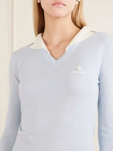 SHUSHU/TONG Logo-appliquéd Ribbed Wool Top | Thumbnail 4 SHUSHU/TONG Logo-appliquéd Ribbed Wool Top | Thumbnail 4