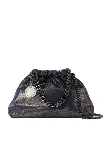 Stella McCartney Falabella Mini Metallic Vegetarian Material Drawstring Bag | Thumbnail 1 Stella McCartney Falabella Mini Metallic Vegetarian Material Drawstring Bag | Thumbnail 1