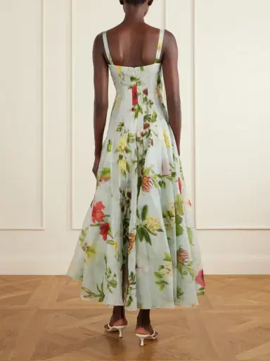 Oscar de la Renta Paneled Floral-printed Organza Silk Gown | Thumbnail 3 Oscar de la Renta Paneled Floral-printed Organza Silk Gown | Thumbnail 3