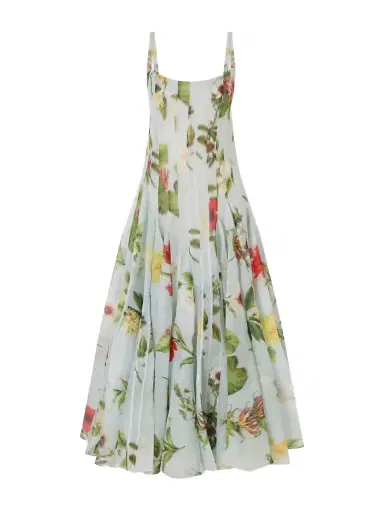 Oscar de la Renta Paneled Floral-printed Organza Silk Gown | Thumbnail 1 Oscar de la Renta Paneled Floral-printed Organza Silk Gown | Thumbnail 1