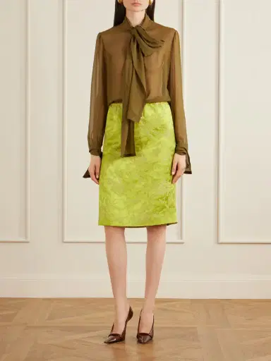 Saint Laurent Crepe Mesh Silk Blouse | Thumbnail 2 Saint Laurent Crepe Mesh Silk Blouse | Thumbnail 2